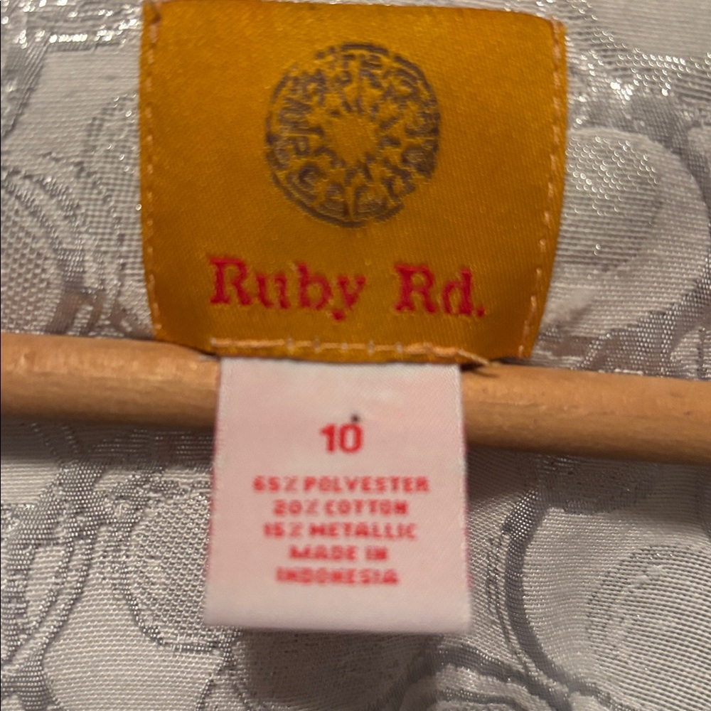 Ruby Rd. White And Gray Patterned Jean Jacket - image 7